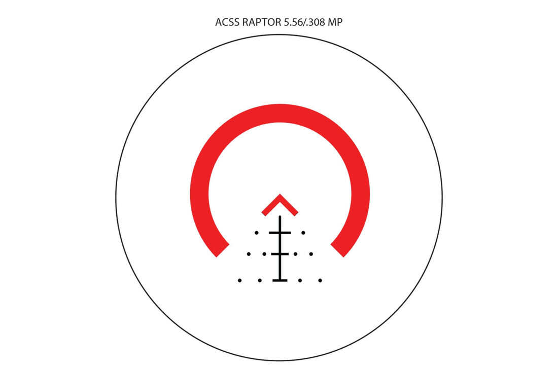 Primary Arms SLx 3X MicroPrism with Red Illuminated ACSS Raptor 5.56/.308 Reticle - Meter