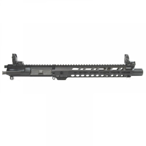 PSA 10.5" 5.56 Lightweight M-lok Slant 12" Upper With MBUS Sight Set, BCG, CH, & Fluted Flash Can - 516447012