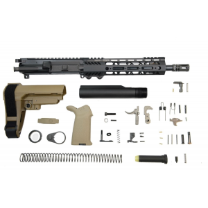 PSA 10.5" 5.56 NATO 1/7 Nitride 9" Lightweight M-LOK MOE EPT SBA3 Pistol KIT, FDE
